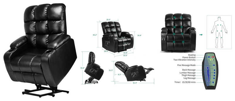 YITAHOME Power Lift Recliner For Elderly With Lift Recliner With Heat And Massage