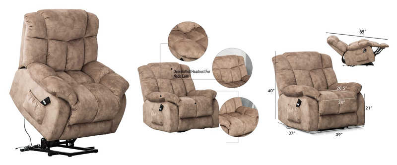CANMOV Power Lift Recliner With Overstuffed Design