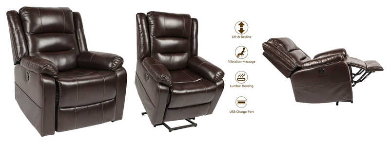 Esright Power Lift Recliner Faux Leather Electric Recliner