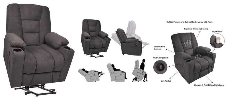 Maxxprime Upgraded Electric Power Lift Recliner