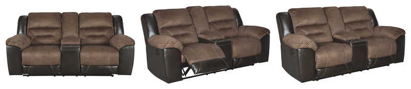 Earhart Contemporary Double Reclining Loveseat With Console