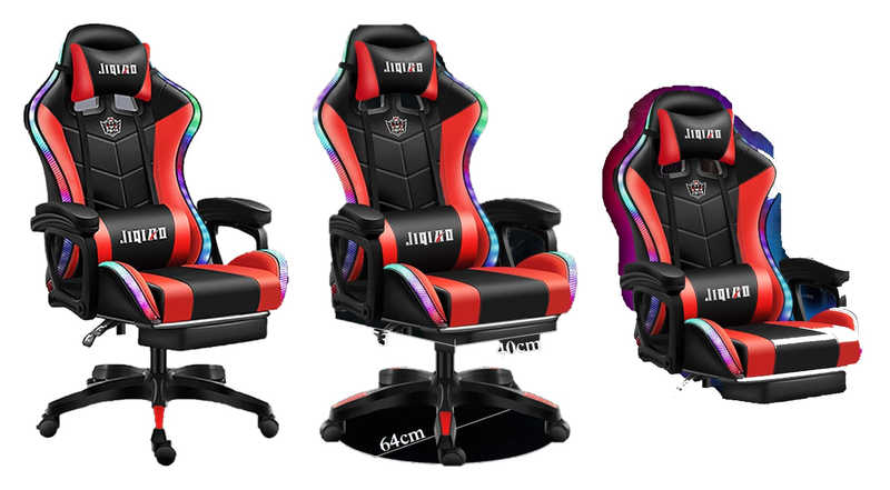 ZEIYUQI Gamers Recliners With Bluetooth Speakers/LED Light Computer Game Recliners