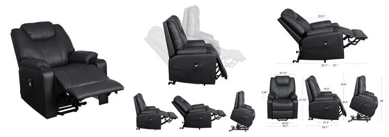 Recliner Power Lift Recliner PU Leather Single Sofa For Elderly