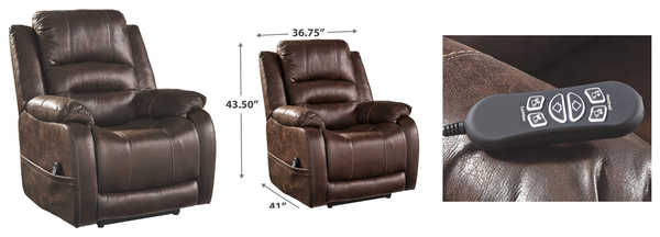 Barling Casual Upholstered Power Recliner With Adjustable Headrest