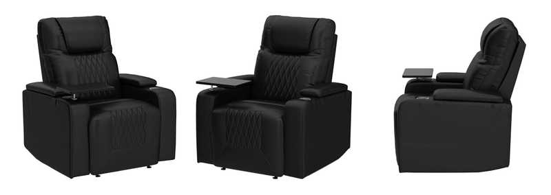 Power Motion Recliner With Ambient Lighting, USB Charge Port, 360 Swivel Tray Table And Hand In-Arm Storage,