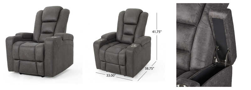 Christopher Knight Home Emersyn Tufted Microfiber Power Recliner With Arm Storage