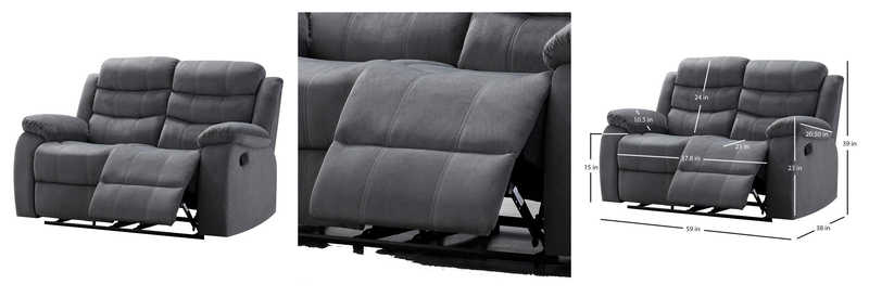 AC Pacific Living Room Upholstered Reclining LoveSeat