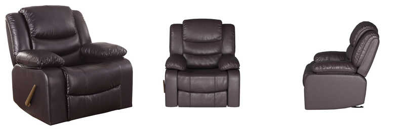Divano Roma Furniture Bonded Leather Rocker Recliner Living Room Chair