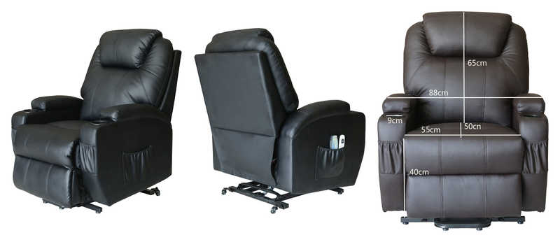 Deluxe Wall Hugger Power Lift Heated Vibrating Massage Recliner Chair